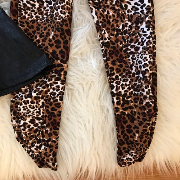 Toddler Peplum Top & Leopard Leggings 3T/3 - Picture 6 of 8